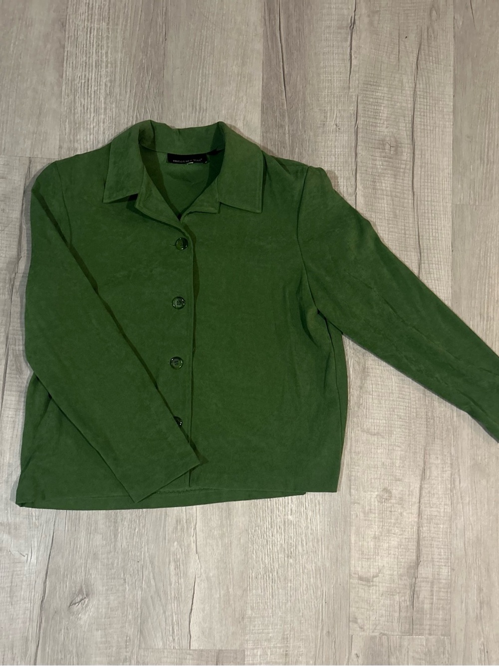 90s Vintage Olive Green Faux Suede Blazer | Y2K Minimalist Jacket